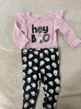 Baby Essentials Light Pink Ghost Halloween Infant outfit - 3M